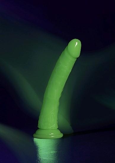 Produktbild RealRock Slim Realistic Dildo with Suction Cup - Glow in the Dark - 9" / 22,5 cm