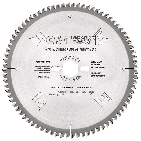 Produktbild CMT 297.081.10M Negativklinge für Nichteisenmetalle/Trespa/Alu 254 x 30 x 80T