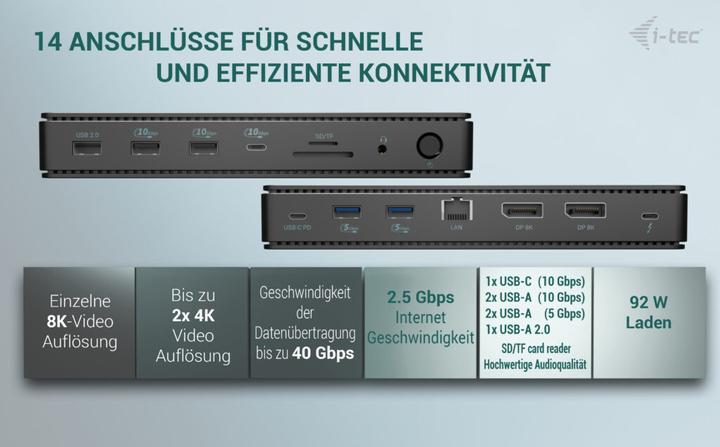 Produktbild i-tec Tb4dualdpdockpdpro (Thunderbolt, 7 Ports)