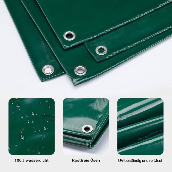 Immagine prodotto Wiltec Telone di copertura resistente alle intemperie verde scuro 4x5m telone da giardino in poliestere (4 x 5 m)