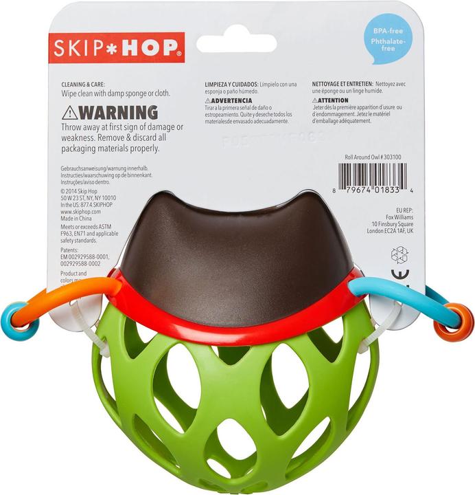 Actual product image Skiphop Roll Around Rattle Owl