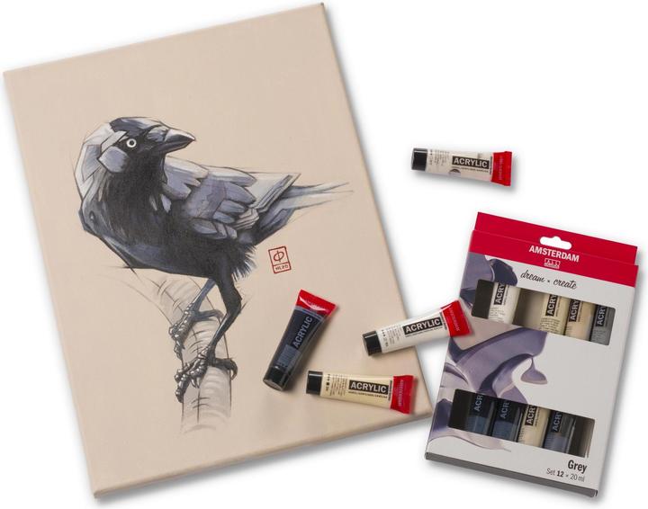 Produktbild Amsterdam Acrylfarbe Greys 12 Tuben à 20 ml (Mehrfarbig, 20 ml)