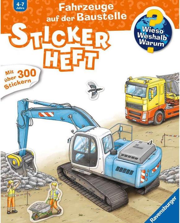 Ravensburger Wieso? Weshalb? Warum? Stickerheft: Fahrzeuge auf der Baustelle