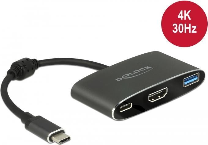 Actual product image Delock Monitor Adapter USB Type-C to HDMI/USB3 & PD (USB-C, USB 3.0, HDMI, 16 cm)