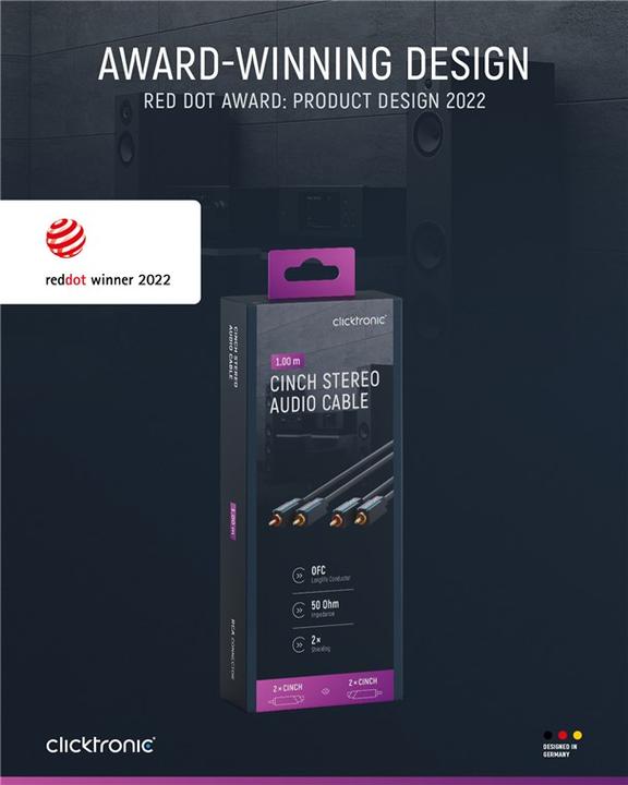 Immagine prodotto clicktronic Cavo audio stereo (1 m, Cinch)