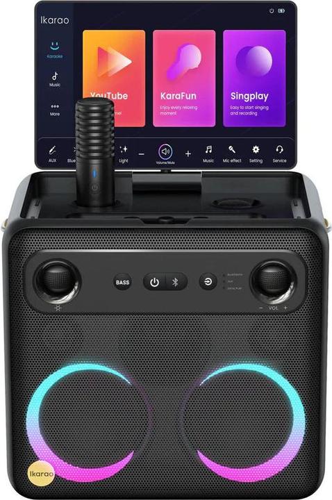 Actual product image Ikarao Karaoke box Break X2 10" screen 2 microphones, 600W (1x 300 W)