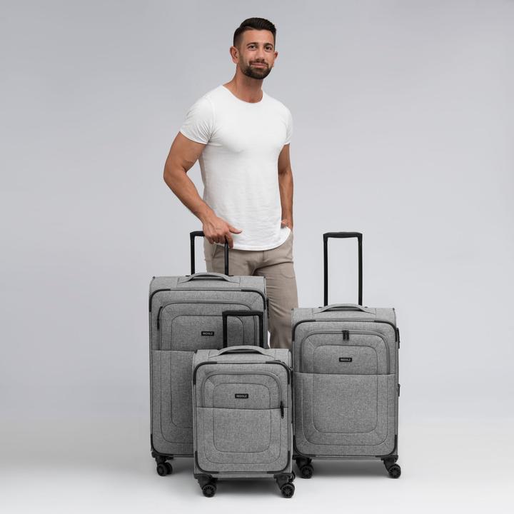Immagine prodotto Redolz Essentials 12 THREE SET Set di valigie a 4 ruote, 3 pezzi, con piega elastica (201 l, XL (da 115l))