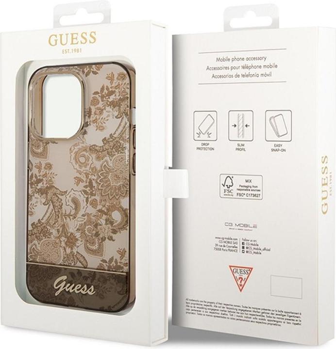 Actual product image Guess GUHCP14XHGPLHC iPhone 14 Pro Max 6.7" ochre hardcase Porcelain Collection (Apple iPhone 14 Pro Max)
