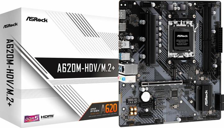 Produktbild AsRock A620M-HDV/M.2+ (AM5, AMD A620, mATX)