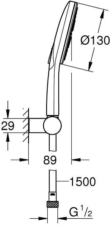 Actual product image Grohe Shower set Rainshower Smartactive 130 (3 Beam types, 9.50 l/min)