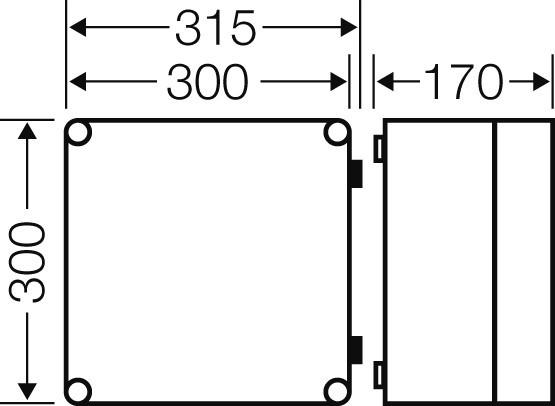Produktbild Hensel HEN Mi 9201 Mi-LeergehÃ¤use Einbaumasse 275x275x146mm (Gehäuse)