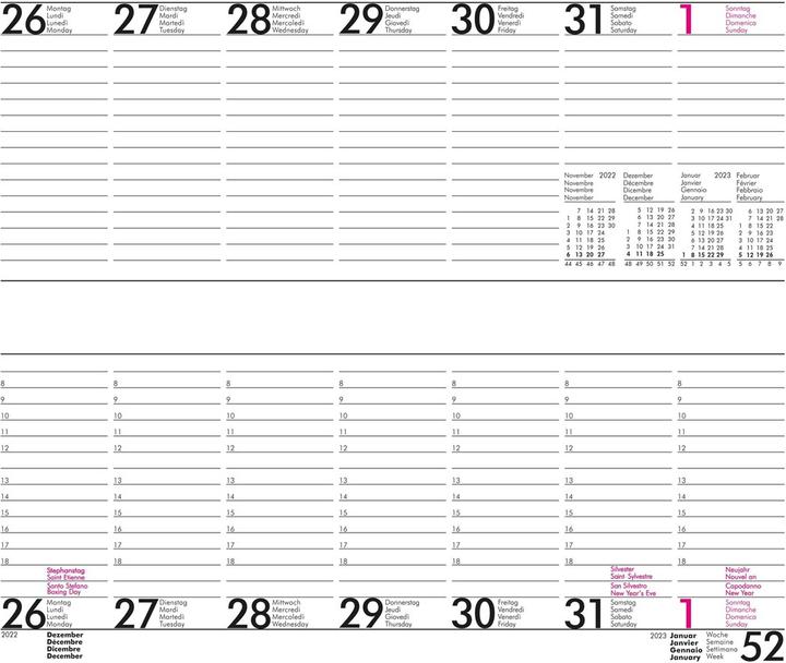 Produktbild BüroLine Wochenplaner 890712 D/F/I/E, 2023 (Quadrat, Kein Einband, Deutsch, Englisch, Französisch, Italienisch)
