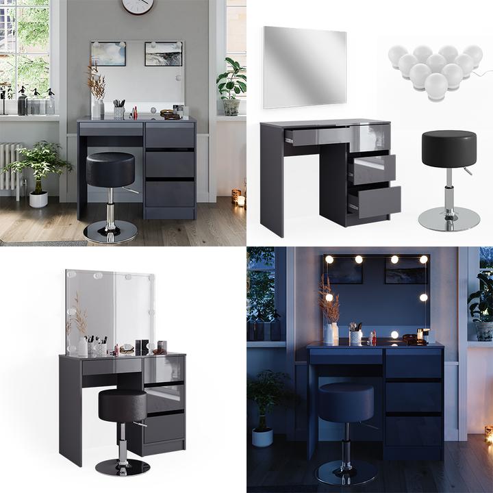 Actual product image Vicco Sherry with stool and lighting (90 x 75 x 40 cm)
