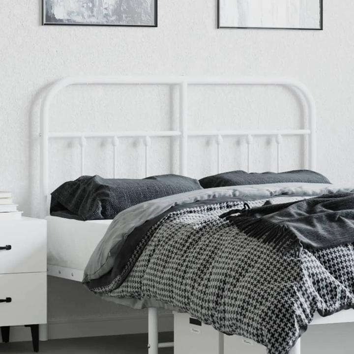 Immagine prodotto VidaXL Kopfteil Metall Weiss 120 cm, Farbe: Weiss, Material (125 x 3 x 100 cm)