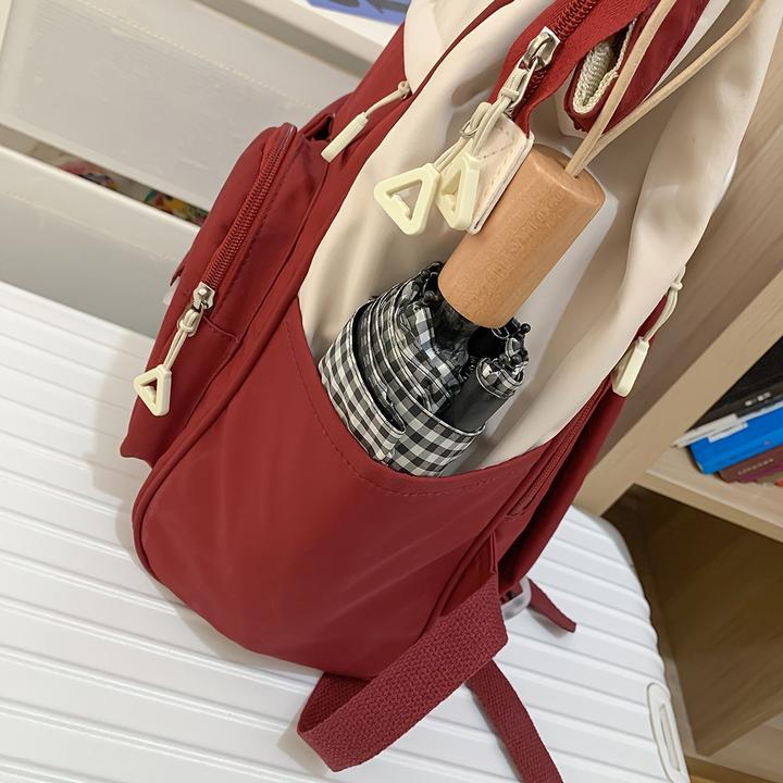 Actual product image Only-Bags.Store Style school backpack, large capacity colorblock daily use school backpack