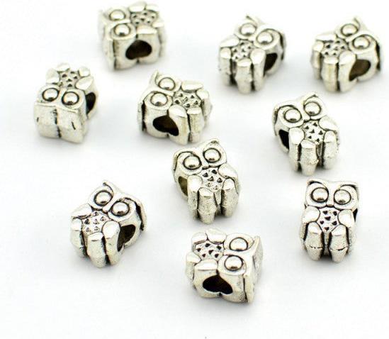 Produktbild Hermex Uhu Eule Bead Perle - Silbrig (Zink-Legierung)