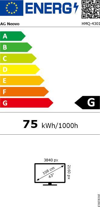 Label énergétique AG neovo AG HMQ-4301 (3840 x 2160 pixels, 43")