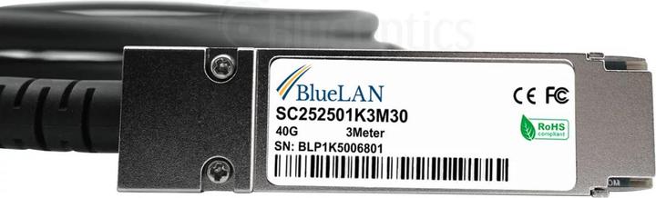 Actual product image BlueLAN Extreme Networks 40G-DACP-QSFPZ5M Compatible DAC QSFP SC252501K0.5M30