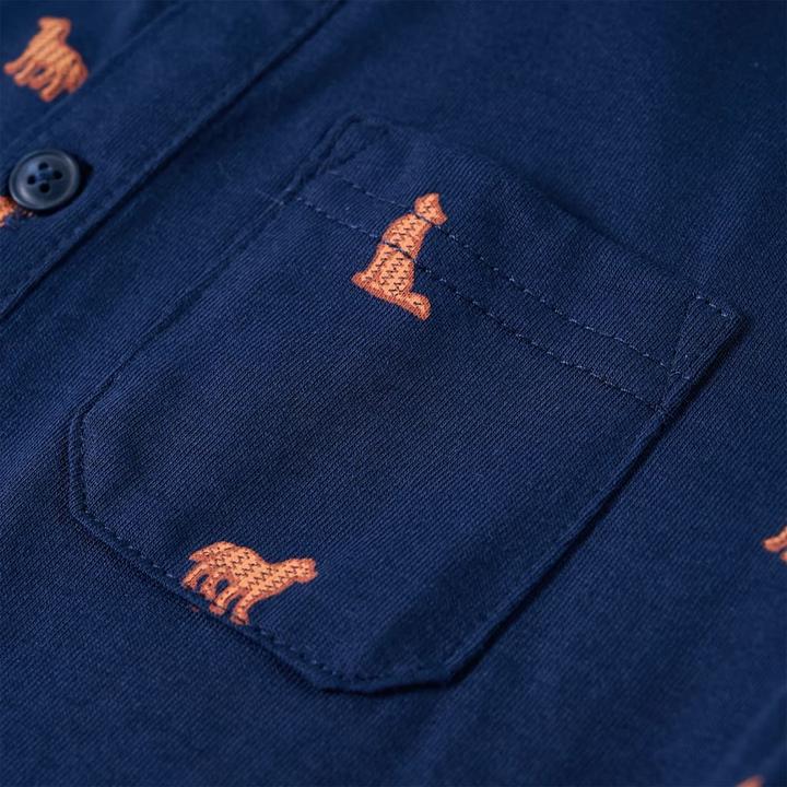 Actual product image VidaXL Children's shirt navy blue 116,Material: 100 % cotton,Colour (116)