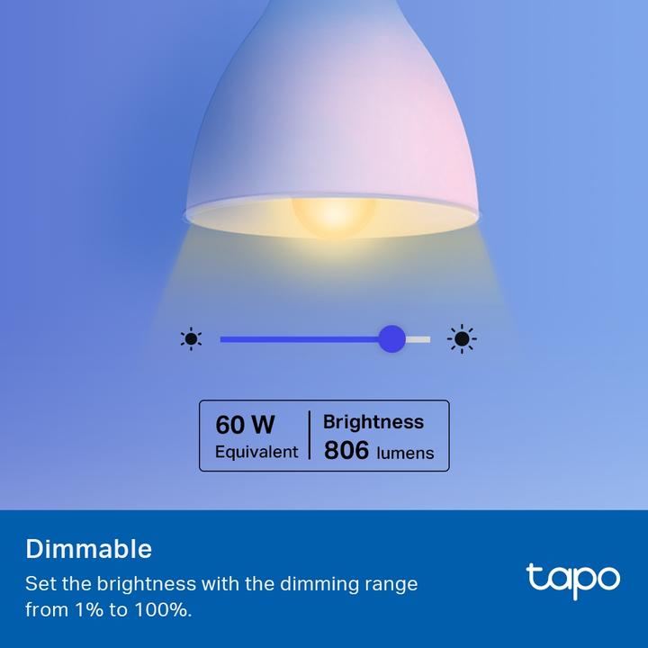 Produktbild TP-Link Tapo L530E (1-pack) (E27, 8.70 W, 806 lm, 1 x, F)