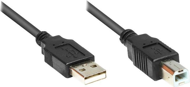 Produktbild Good Connections Anschlusskabel USB 2.0 Stecker A an Stecker B, Schwarz, 5m, ® (5 m, USB 2.0)