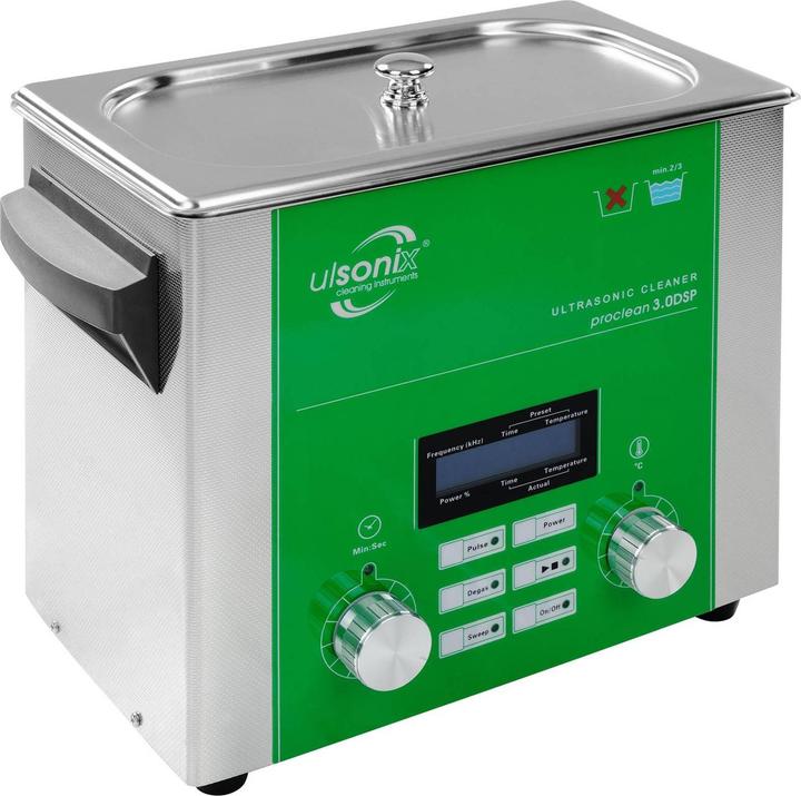 Ulsonix Ultrasonic Cleaner - 3 litres - degas - sweep - pulse (37 kHz, 3000 ml)