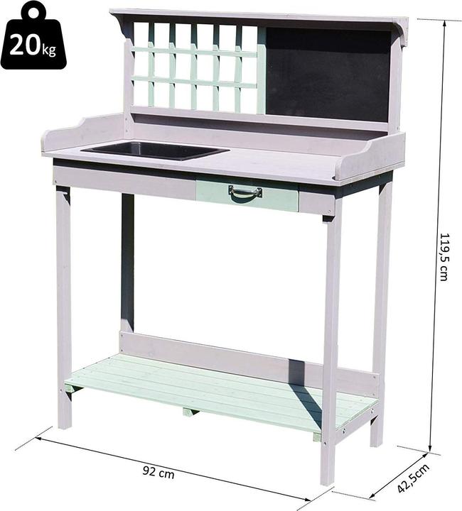 Actual product image Homcom Planting table with drawer and tray