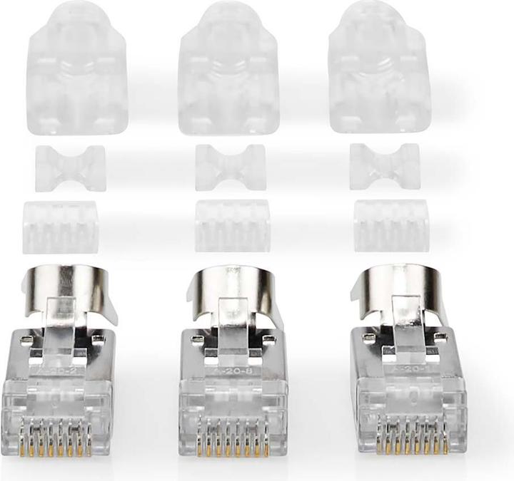 Produktbild Nedis RJ45-Stecker | RJ45 Pass Through | Festes/verseiltes FTP CAT7 | Gerade | Vergoldet | 10 Stück (F/UTP, CAT7)