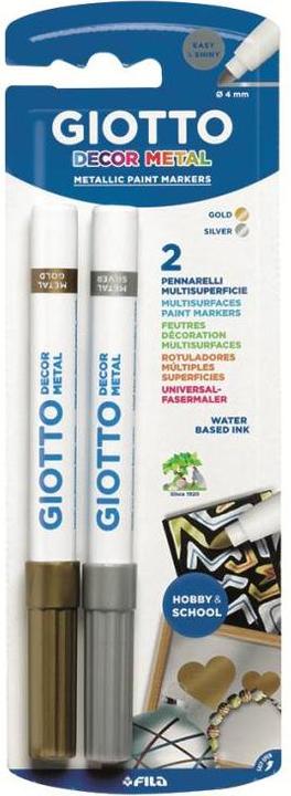 Actual product image Magni Fibre Pens Giotto Decor Metal Set of 2 Gold Silver (Silver, Gold, 2 x)