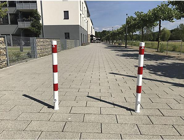 Produktbild kaiserkraft Absperrpfosten, Ø 60 mm, weiß / rot