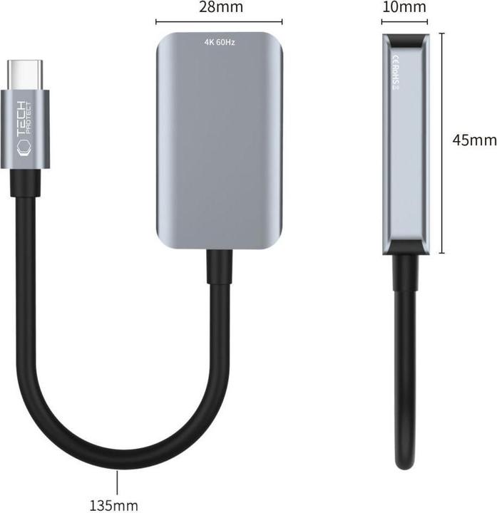 Produktbild Tech-Protect UltraBoost USB-C (Male) / HDMI (Female) 4K 60Hz Adapter - Black (USB Typ-C, 4.50 cm)