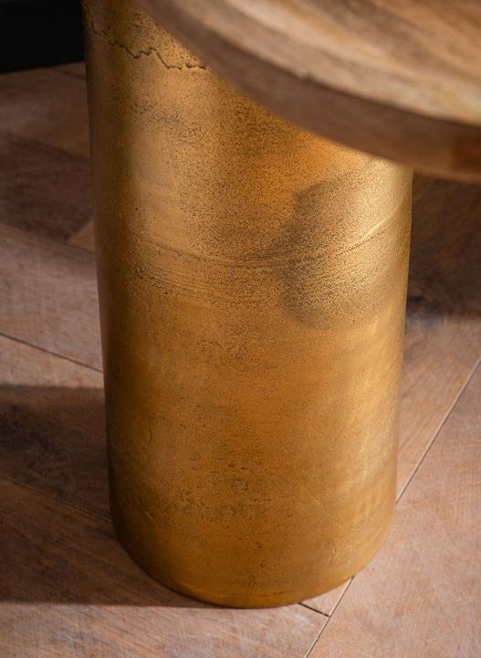 Produktbild FineBuy Beistelltisch Anstelltisch Massivholz Metall 50x30 cm Wohnzimmertisch
