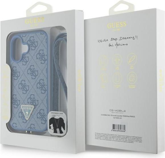 Produktbild Guess GUHCP16SP4TDSCPB iPhone 16 6.1" niebieski/blue hardcase Leather Metal Logo Strass Crossbody