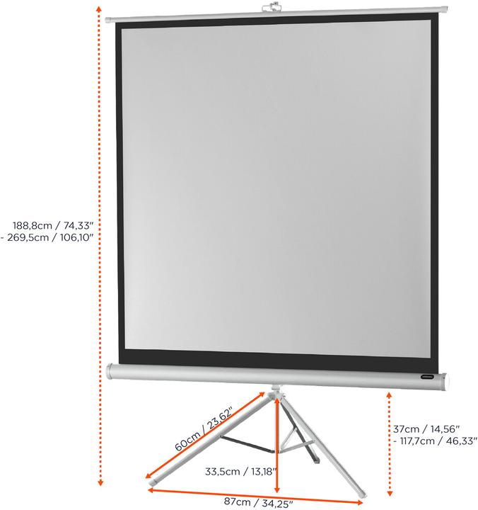 Actual product image Celexon Economy tripod screen - Projection screen with tripod - 188 cm (74") (74.02", 1:1)