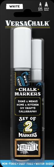 Actual product image VersaChalk - Combi set with 2 white chalk markers 3mm + 5mm (White, 5 mm, 2 x)