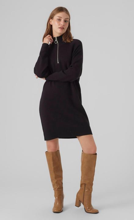 Produktbild Vero Moda VMGOLDNEEDLE LS HIGHNCK ZIPPER DRESS REP Strickkleid (XS)