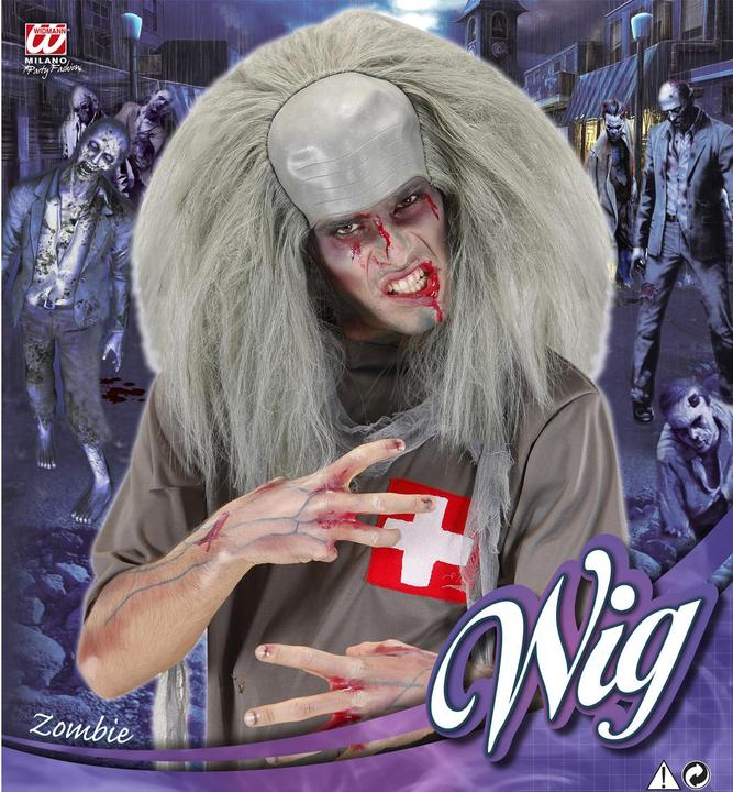 Actual product image Widmann Zombie Wig Half Bald Hair