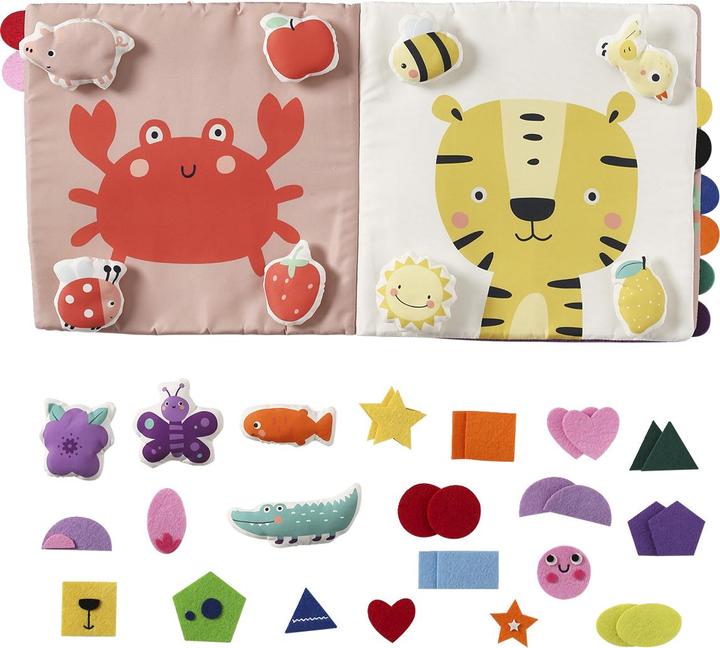 Actual product image Vertbaudet Baby activity cloth book, colours and shapes