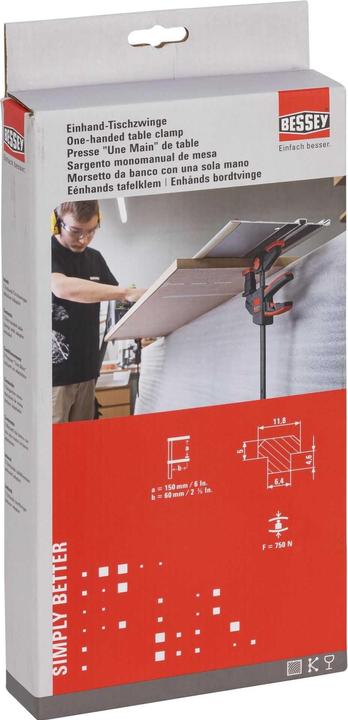 Image du produit Bessey Jeu de pinces de table EZR15 6 (150 mm)