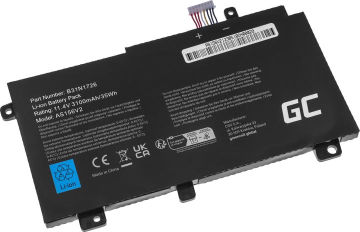 Image du produit GreenCell Batterie d'ordinateur portable Green Cell B31N1726 pour Asus TUF Gaming FX504 FX504G FX505 FX505D (3 cellules)