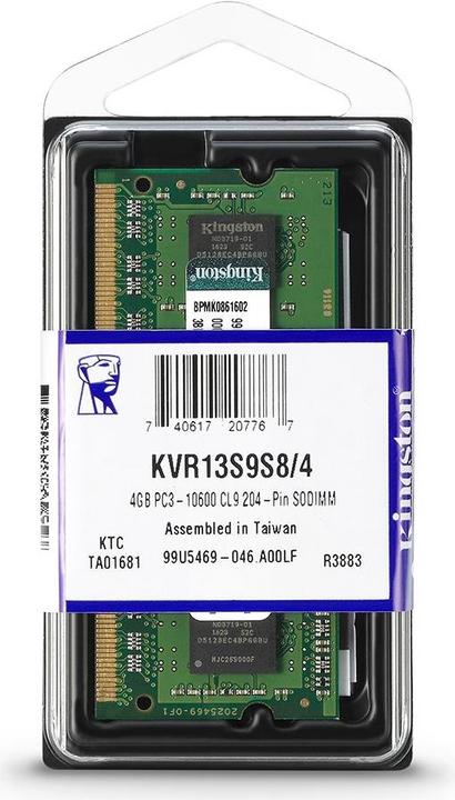 Produktbild Kingston ValueRAM (1 x 4GB, 1333 MHz, DDR3-RAM, SO-DIMM)