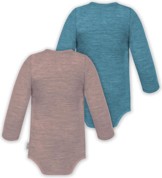 Image du produit Normani Lot de 2 body à langer bébé unisexe manches longues une pièce en laine mérinos - 9351 (80)