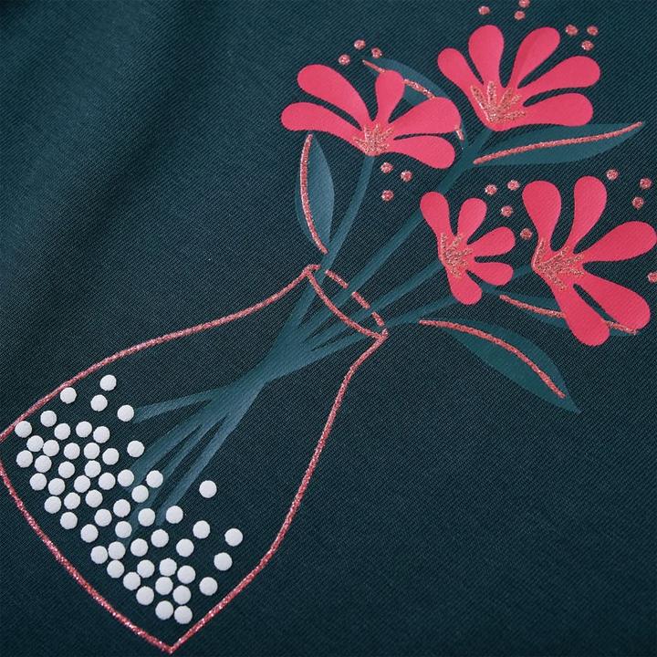 Image du produit VidaXL T-shirt manches longues enfant Vert foncé 92,Composition : 95% Coton (92)