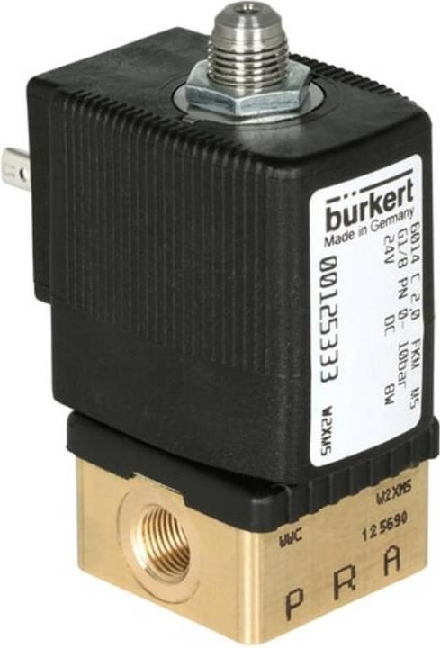 Actual product image Bürkert GP 3 way solenoid valve,1/4in 24Vdc N/C