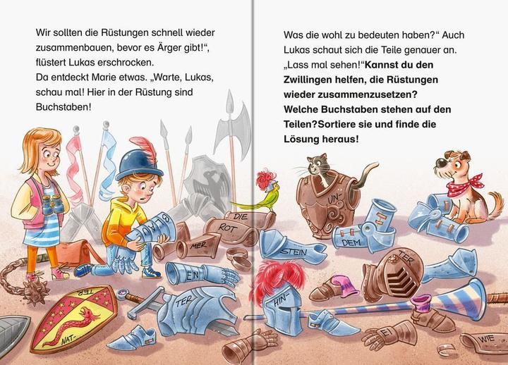 Actual product image Ravensburger Die Jagd nach dem magischen Detektivkoffer, Band 4: Achtung, Raubritter! (German, Cally Stronk, 2022)