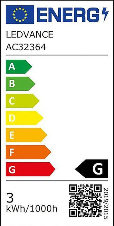 Energy Label Osram LED Monochrome (E27, 2.50 W, 45 lm, 1 x, G)