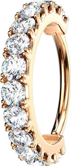 Produktbild Star Piercing Micro Piercing Ring rosegold Kristallbogen silber (Messing)