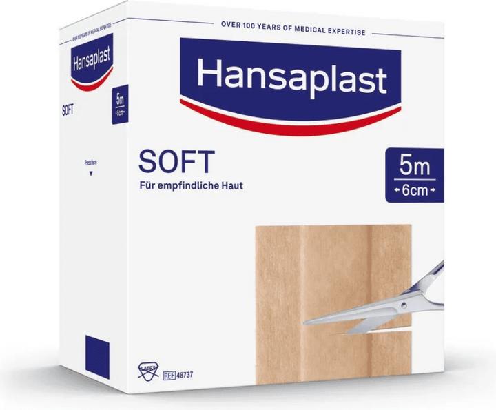 Actual product image Hansaplast Soft 5 m x 4 cm plaster roll, 1 pc. plaster (1 x)