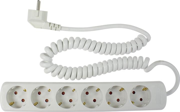Image du produit As - Schwabe 11461 Bâti de prises sans interrupteur blanc contact de protection (6 x, CEE 7/3, 2.50 m)