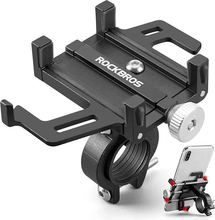 Image du produit Rockbros Support de téléphone pour vélo en alliage d'aluminium 699-BK - Noir